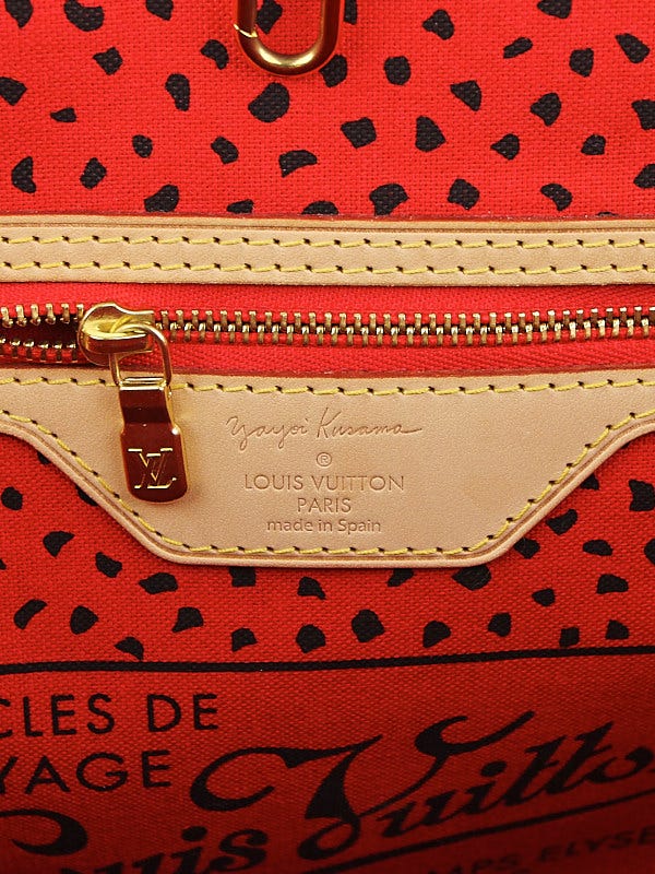 Louis Vuitton Limited Edition Rouge Yayoi Kusama Monogram Waves Neverfull  MM Bag - Yoogi's Closet