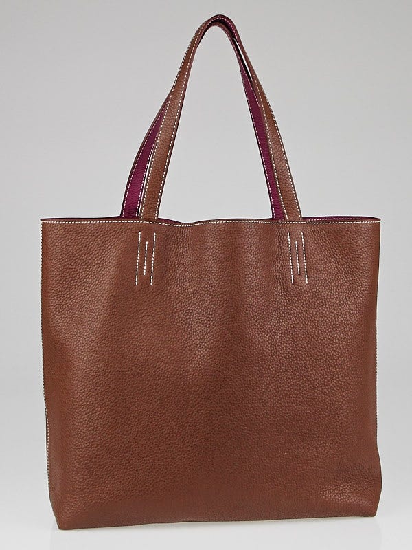 Hermès Pink and Brown Double Sens Tote Veau Sikkim 28 — BLOGGER