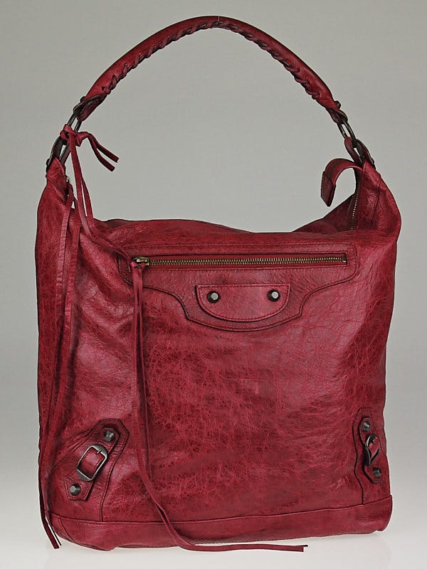 Balenciaga Pourpre Lambskin Leather Day Bag