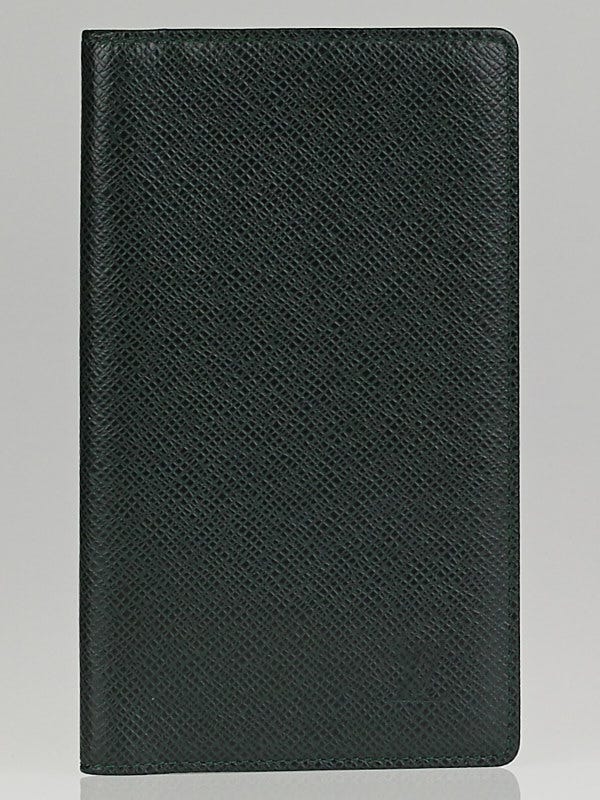 Louis Vuitton Green Taiga Leather Pocket Agenda Cover