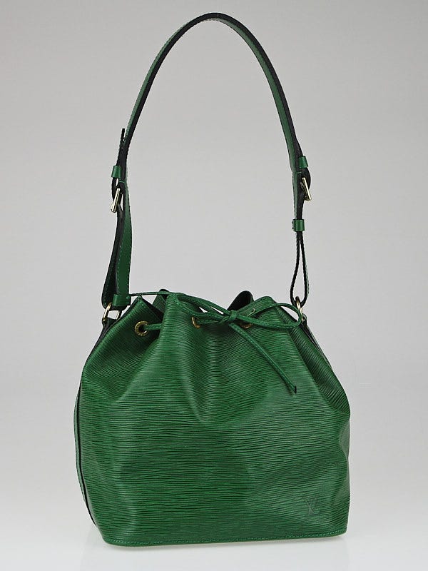Louis+Vuitton+Petite+Noe+Drawstring+Bag+Green+Epi+Leather for sale