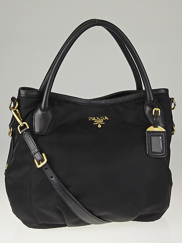 Prada Black Tessuto Nylon and Leather Top Handle Bag BR4420