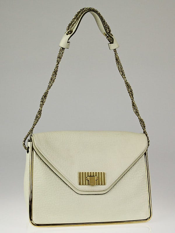 Chloe Milk Calfskin Leather Sally Medium Shoulder Bag