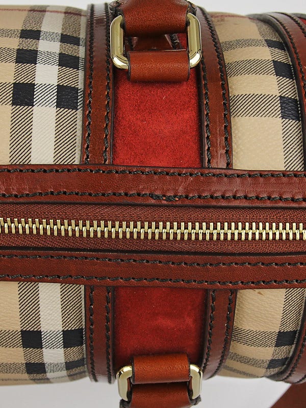 Burberry Haymarket Check Coated Chester Canvas Medium Bowling Bag - Yoogi's  Closet