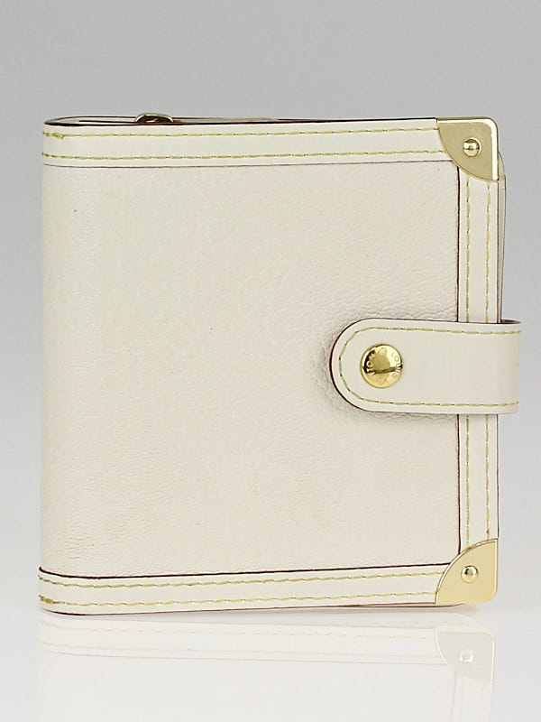 Louis Vuitton Louis Vuitton White Suhali Leather Compact Zippe Wallet