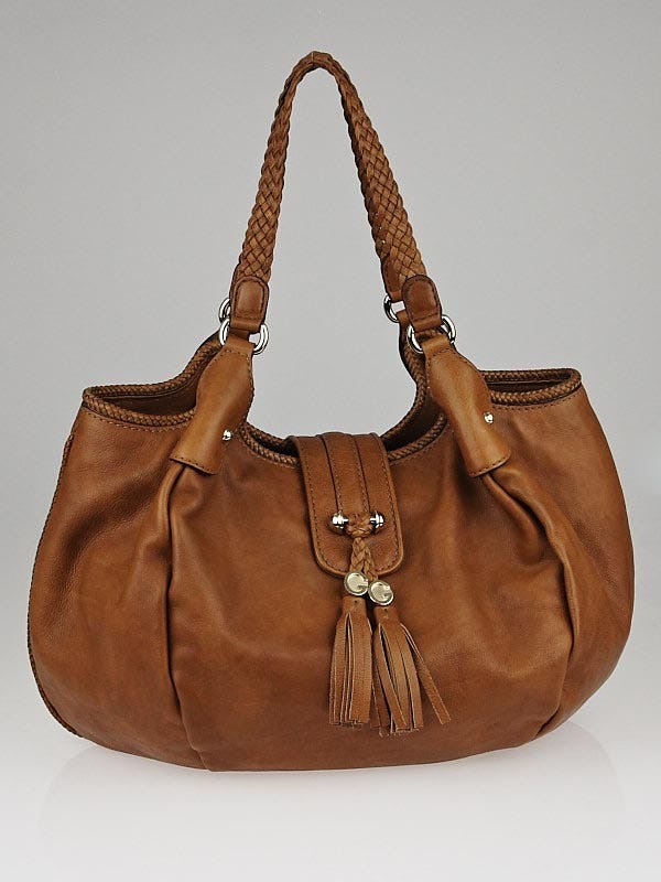 Gucci Brown Leather Marrakech Large Hobo Bag