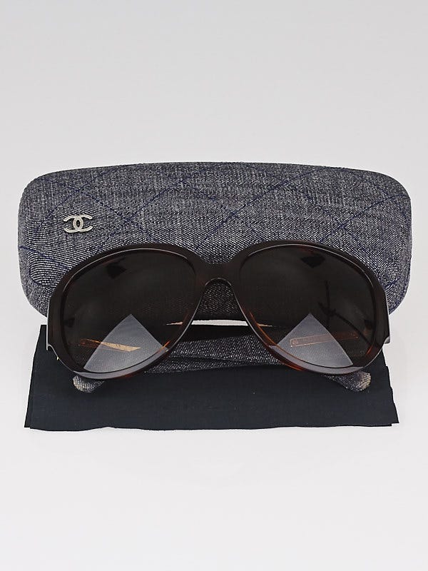 Chanel Tortoise Shell Frame and Blue Denim CC Oversized Sunglasses-5163 - Yoogi's  Closet