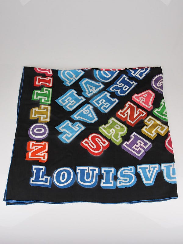 Louis Vuitton Limited Edition Neon Silk Great Adventures Eine Giant Square Scarf