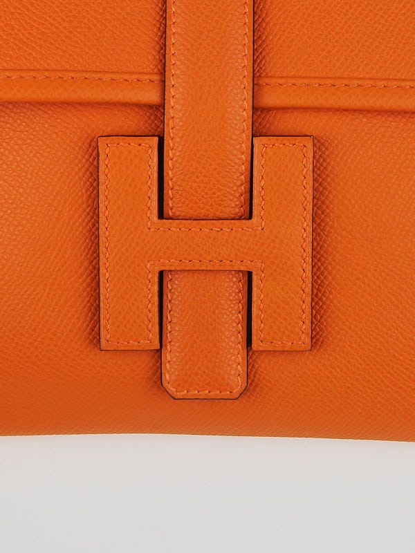 Hermes Red Vintage Epsom Leather Jige Clutch Bag For Sale at