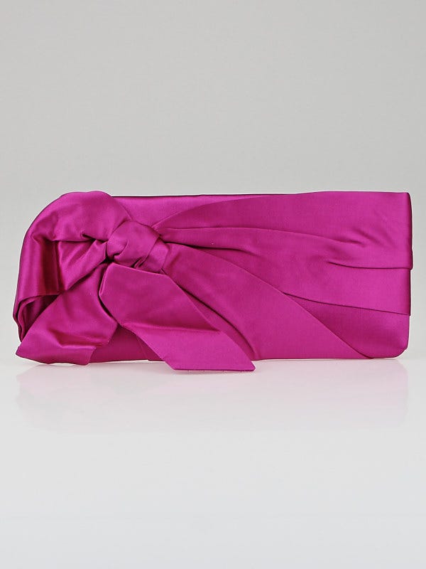 Valentino Pink Satin Oversized Bow Clutch Bag