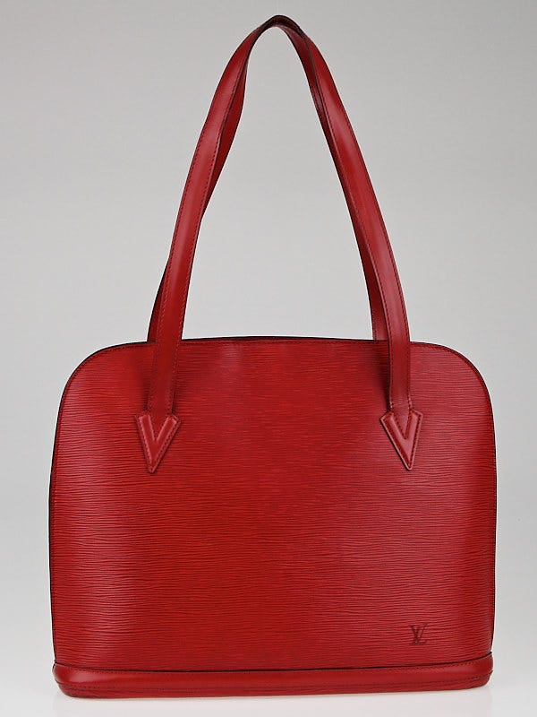 Louis Vuitton Louis Vuitton Lussac Red Epi Leather Shoulder Bag