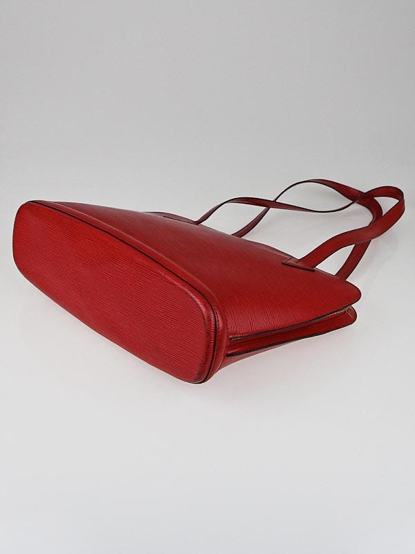 Authentic Large Red Epi Leather Louis Vuitton Lussac Handbag Bag