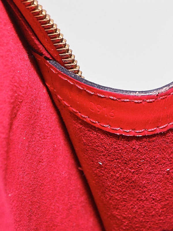 LOUIS VUITTON Louis Vuitton Lussac Tote Bag Epi Leather Red VI0975 Women's