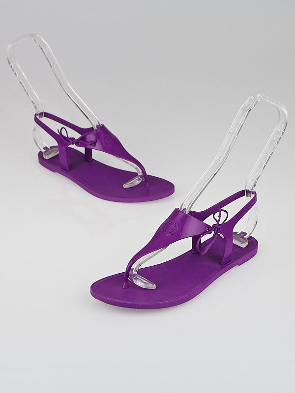 Gucci Purple Rubber Katina Thong Sandals Size 5.5/36