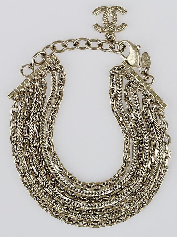 Chanel Goldtone Multi-Chain CC Bracelet