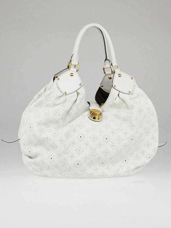 Louis Vuitton White Monogram Mahina Leather L Bag