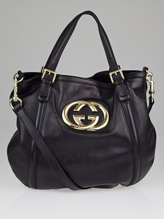 Gucci Black Leather Britt Hobo Bag