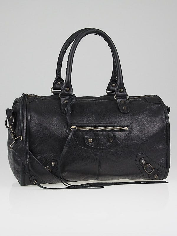 Balenciaga Black Lambskin Leather Maxi Twiggy Bag