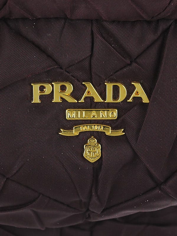 Prada Prugna Quilted Tessuto Nylon Chain Bowler Bag BL0407