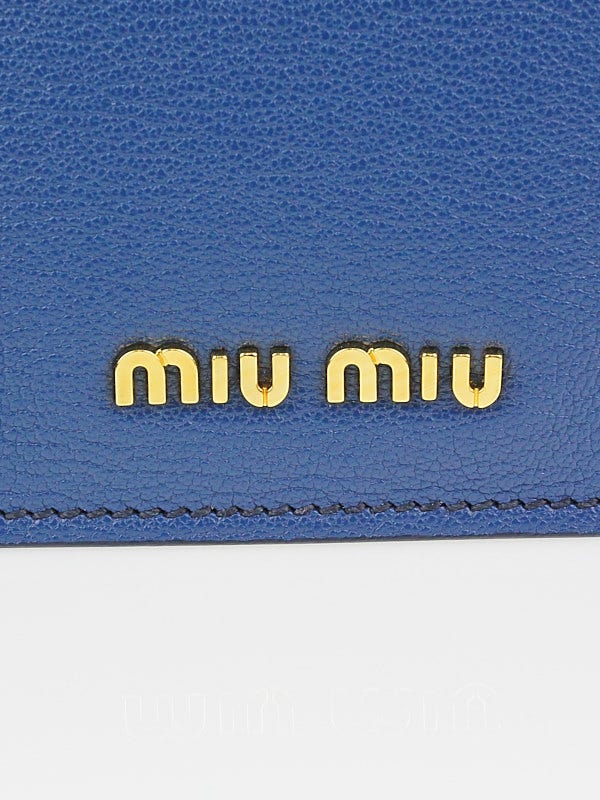 Miu Miu Aviazione/Blue Goatskin Leather Madras Bicolore Tote Bag RN0799 -  Yoogi's Closet