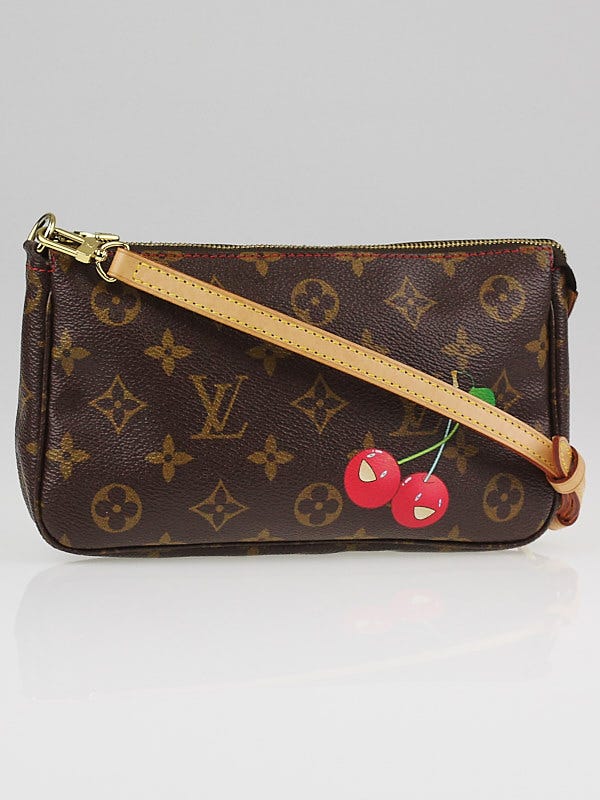 Louis Vuitton Limited Edition Monogram Cerises Accessories Pochette Bag w/ Long Strap
