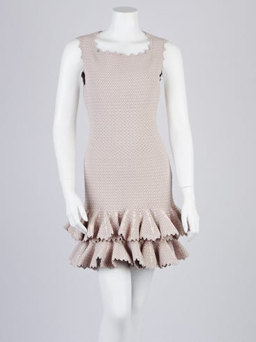 Alaïa Nude Fabric Blend Serpent Tier Dress Size 6/40