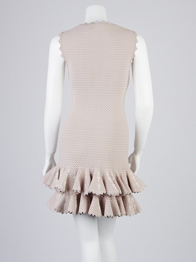 Alaïa Nude Fabric Blend Serpent Tier Dress Size 6/40