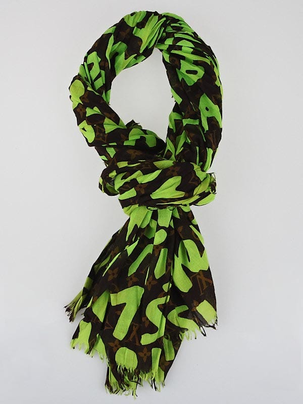 Louis Vuitton Limited Edition Vert Graffiti Stephen Sprouse Scarf