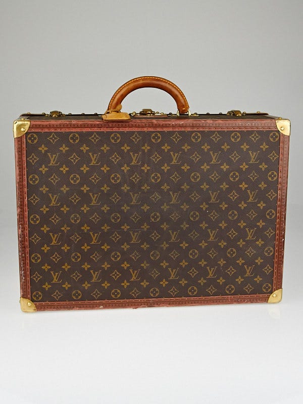 Vintage Louis Vuitton Signature Brown Leather Embossed Trunk