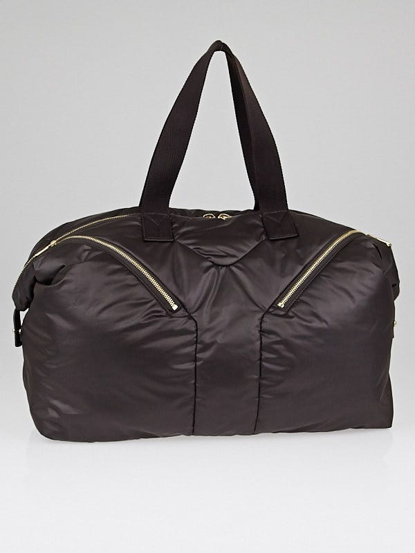 Yves Saint Laurent Brown Nylon Easy Zippered Tote Bag