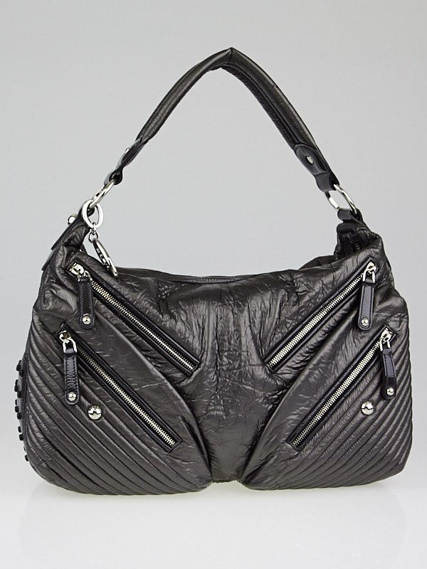◆ojos◆ Trapezoid Nylon Hobo Bag Grey 24FW-AC01-GR OJOS Trapezoid Nylon Hobo Bag – DALAC SEOUL