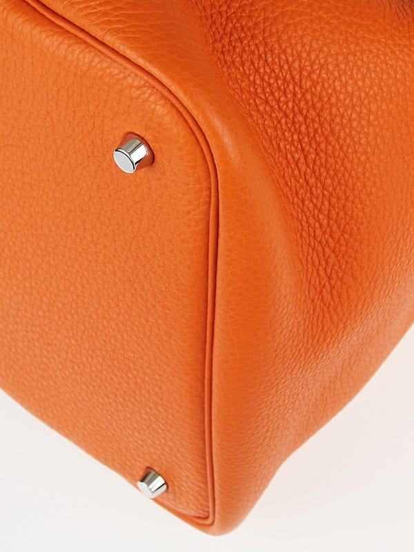 Hermes　Picotin Lock bag PM　Orange minium　Clemence leather　Silver hardware