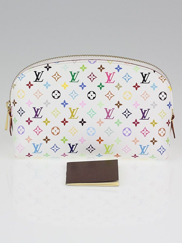 Louis Vuitton Monogram Multicolor White Cosmetic Pouch Make Up