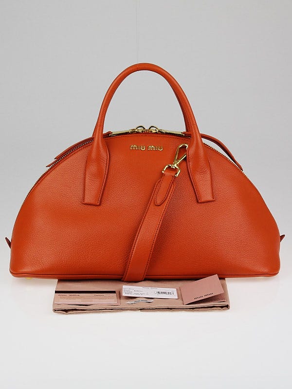 Miu miu papaya discount leather hobo bag