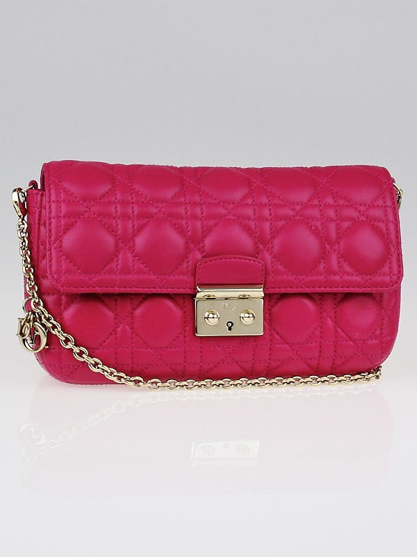 Lady dior leather crossbody bag Dior Pink in Leather - 19489857