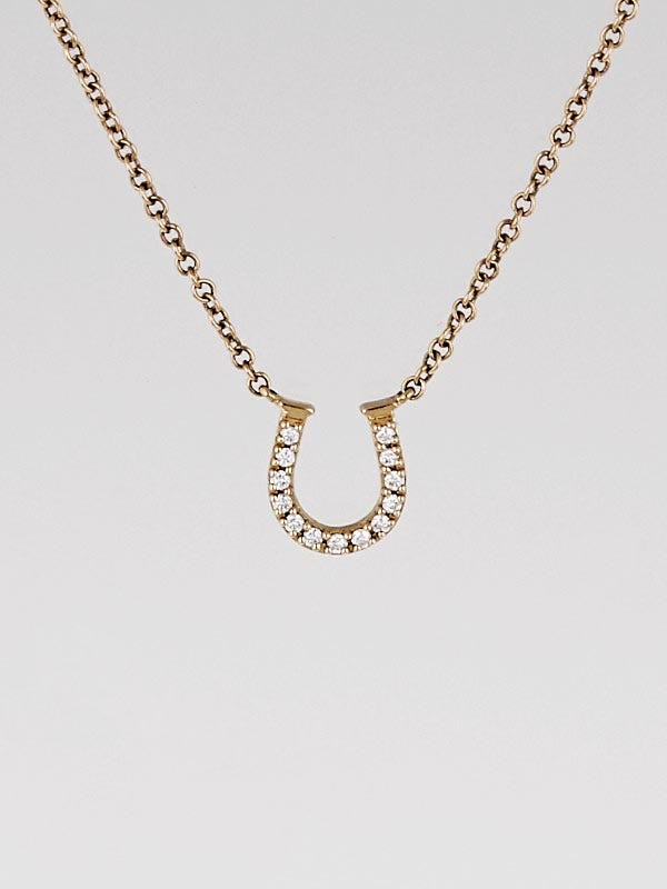 Tiffany & Co. 18k Rose Gold and Diamond Metro Horseshoe Pendant