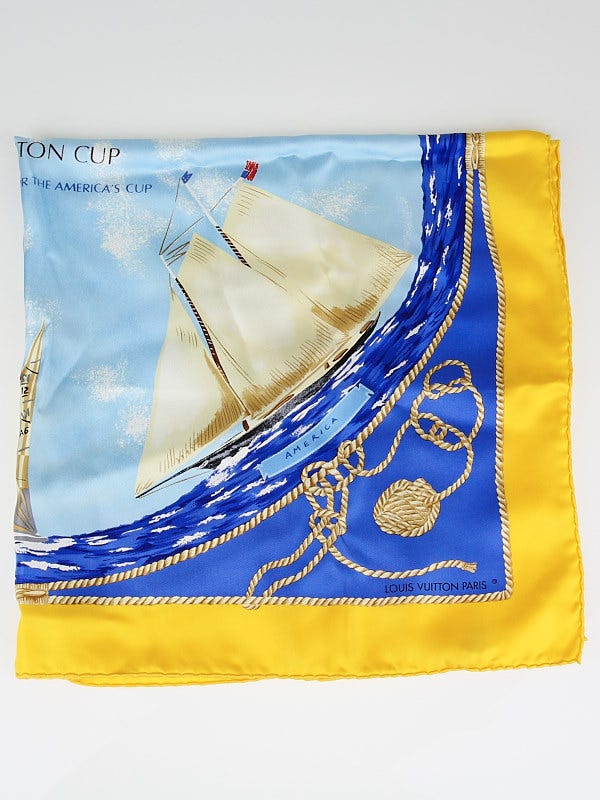 Louis Vuitton Limited Edition 'Challenger Races for the America's Cup' LV Cup Silk Scarf