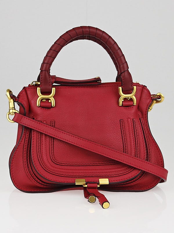 Chloe Peony Red Leather Baby Marcie Bag