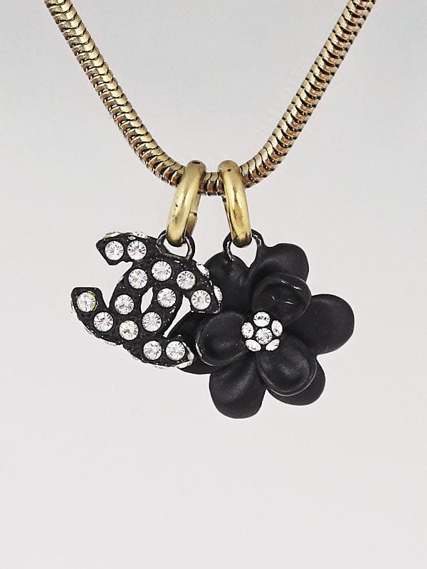 Chanel Gold/Black Chain and Resin Charms Pendant Necklace