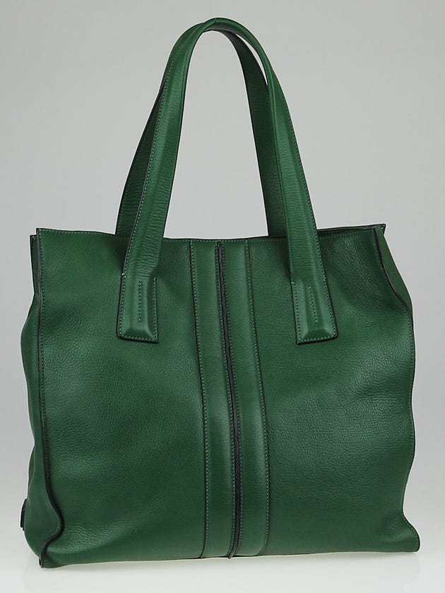 Tod's Green Leather Large Tote Bag