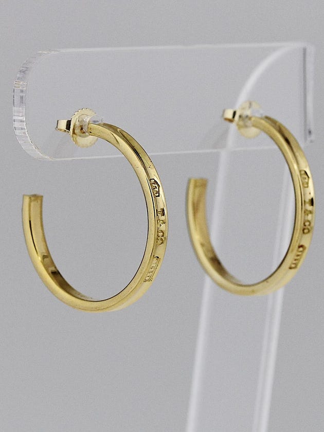Tiffany & Co. 18k Gold '1837' Narrow Medium Hoop Earrings