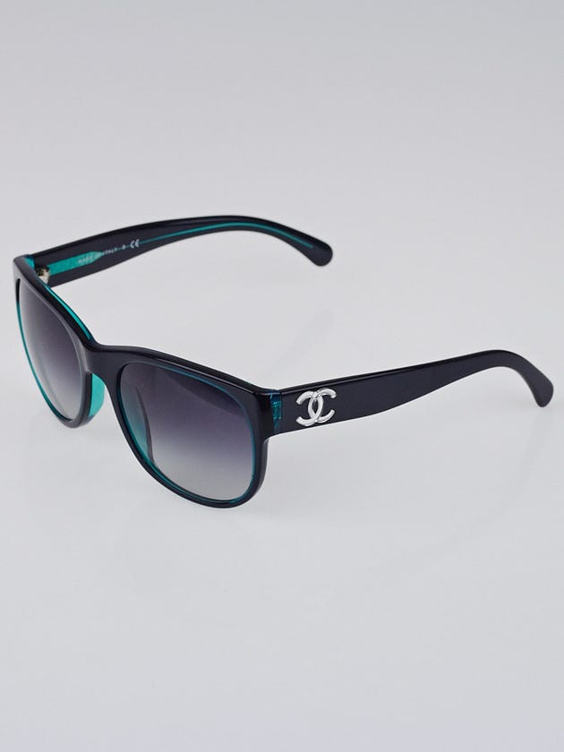Chanel Teal Plastic Frame Gradient Tint CC Sunglasses-5182