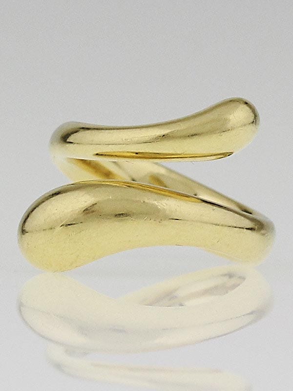 Tiffany & Co. 18k Gold Elsa Peretti Teardrop Ring Size 6.5