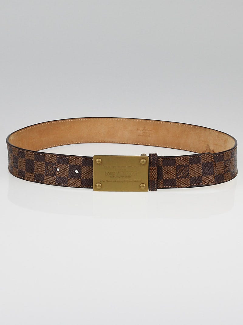 Louis Vuitton Belt (Mens Preowned Inventeur Buckle White LV Belt)