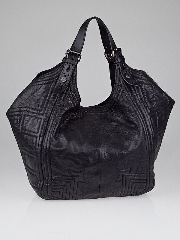 Givenchy Black Leather Padded Stitch Sacca Hobo Bag - Yoogi's Closet