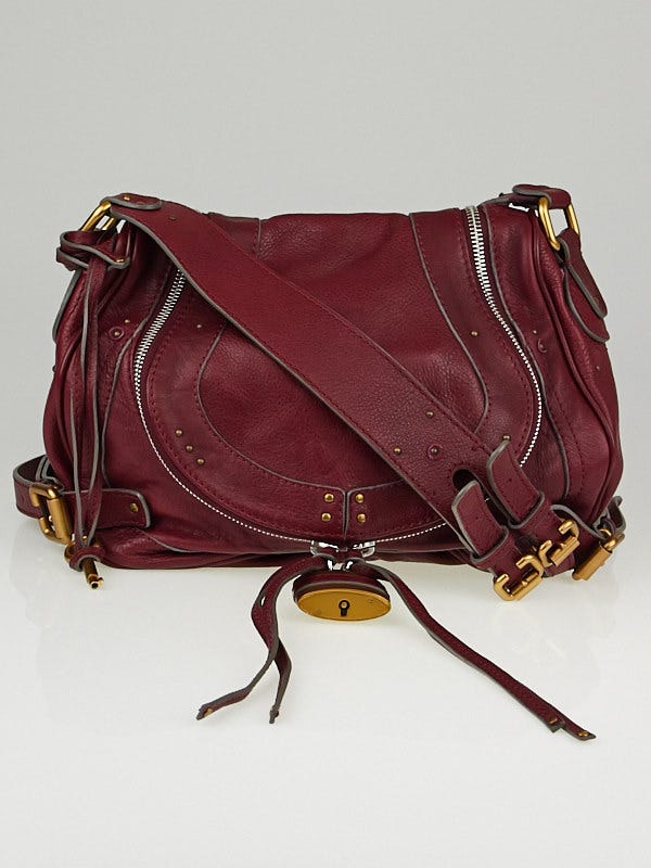 Chloe Burgundy Leather Paddington Saddle Bag | Yoogi's Closet