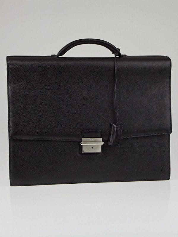 Cartier Black Cowhide Leather Pasha Briefcase Bag Yoogi s Closet