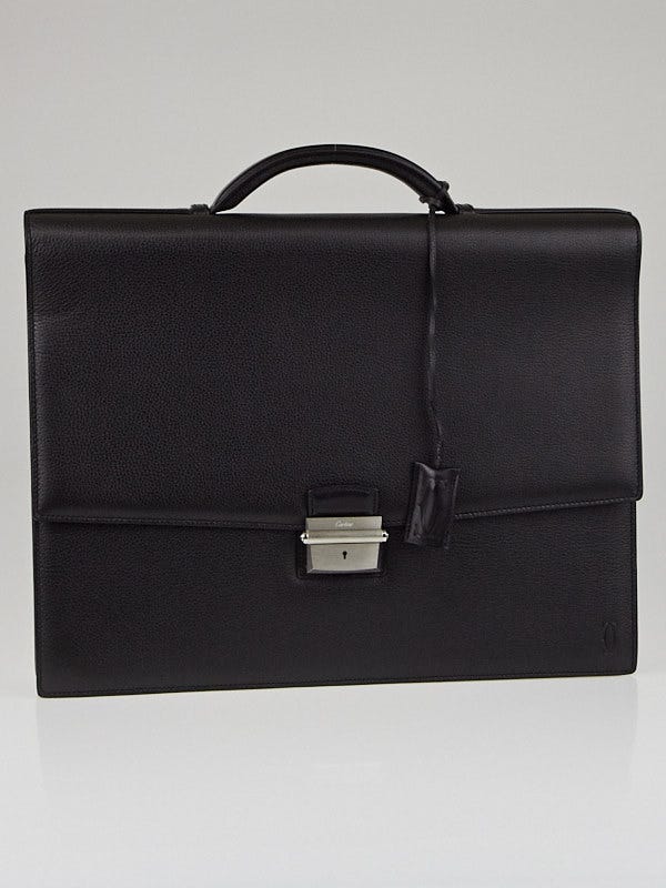 Cartier Black Cowhide Leather Pasha Briefcase Bag