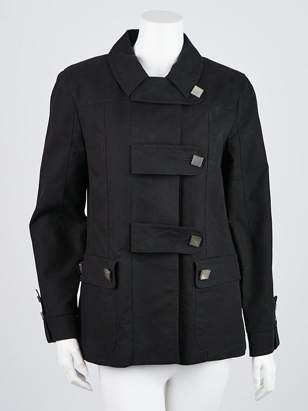 Louis Vuitton Black Cotton Button Up Jacket Size 10/42