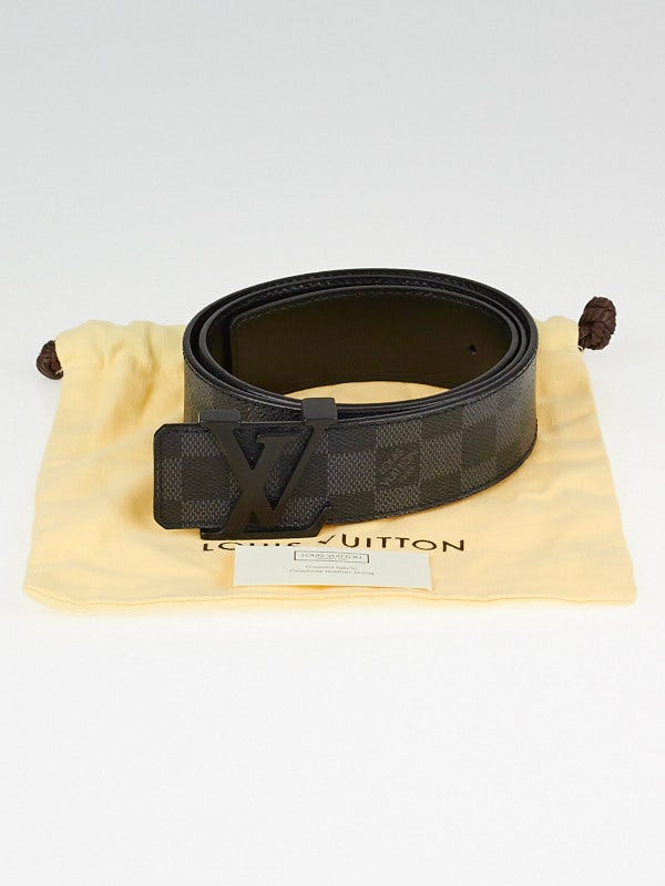 Authentic Louis Vuitton Damier Graphite LV Initials Buckle Belt Size 85/34  M9808
